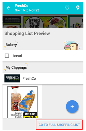 Shopping list - preview