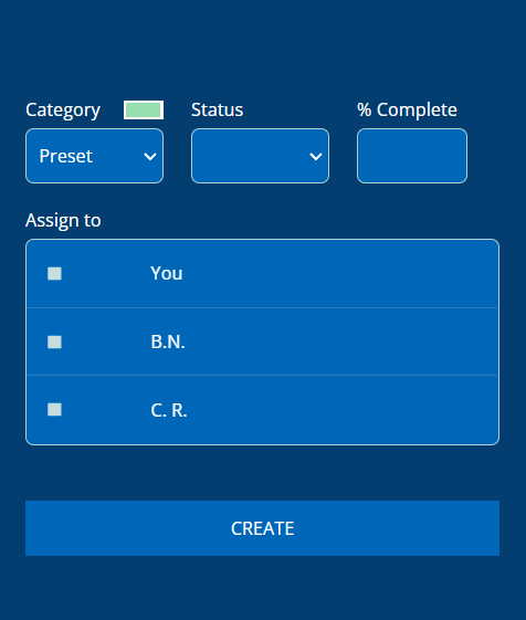 Create task - bottom section